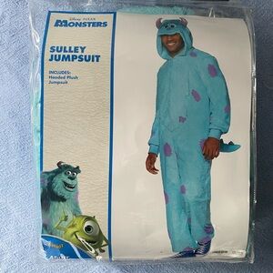 Sulley Adult Hooded Plush Jumpsuit